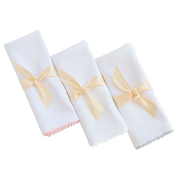 Pixie Lily Baby Couture Bundle Crochet Trim Beanie Hat & 2 Burp Cloths NWT Blue - Picture 1 of 6